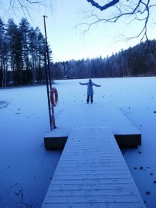 kerstin blomquist on a frozen lake