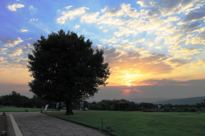 sunset in Madhya Pradesh, India, Sanchi is a world-renowned UNESCO World Heritage site famous for the Great Stupa